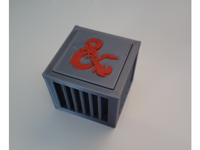 d&d dice jail - indented lid & separate inlay buildings structures cell dungeons dragons 3d print model - Mito3D