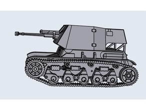 4 7cm pak auf Panzerkampfwagen 35r Araçlar 28mm cıvata aksiyon alevler savaş minyatür panzer masaüstü oyun tank ww2 Almanca 3d print model - Mito3D