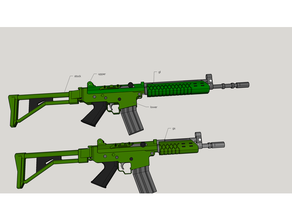 ak 5 1 destek sahne tabanca silahlar 3d print model - Mito3D