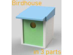 birdhouse 3 parti all'aperto giardino uccello prusa i3 mk2 3d print model - Mito3D