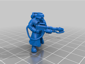 krieg soldado lanzallamas juguetes juegos astra militarum muerte korps dkok echador llama imperial Guardia mesa martillo guerra 40k 3d print model - Mito3D