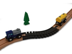 esnek raylar ahşap tren uyumlu inşaat oyuncaklar canlılık Izlemek 3d print model - Mito3D
