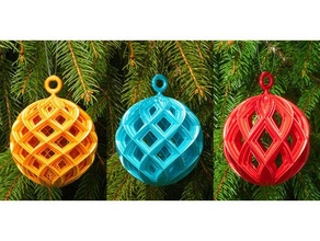 lattice christmas balls 2021 set 3 decor ornament festive fun holiday decoration 3d print model - Mito3D