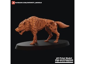 terrible lobo criaturas 28mm animal Arte caos fantasía juego miniatura huellas dactilares juguete martillo guerra 3d print model - Mito3D