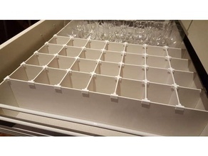 drawer organizer connectors organization dividers 3d print model - Mito3D