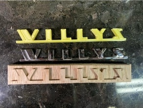 Willys logo badge automobile 3d print model - Mito3D