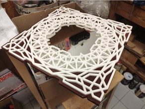 Arabo stile specchio telaio domestico artistico decorazione geometrico islamico modelli 3d print model - Mito3D
