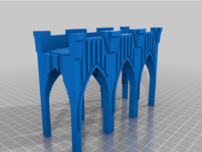 arches bridge alcove - heroscape buildings & structures castle custom terrain wall 3d print model - Mito3D