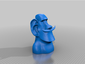Moai Brille Halter Unterstützung Ohren Schnurrbart Organisation 3d print model - Mito3D
