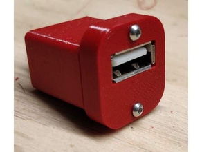 usb-a female breakout cable housing electronics usb holder 3d print model - Mito3D