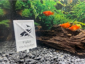 Fiske rbjudet skylt Zeichen Logos 3d print model - Mito3D