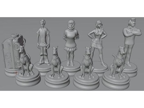 scooby doo chess set boardgame piece pieces scoobydoo shaggy strategy toy toys 3d print model - Mito3D