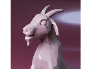 poly goat figure animals polygon statue 3d print model - Mito3D