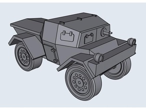 daimler dingo vehicles 15mm armored car bolt action british tank desert rats flames war tabletop gaming ww2 3d print model - Mito3D