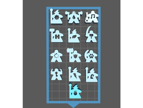 d&d class meeples games boardgame dd dungeons dragons 3d print model - Mito3D