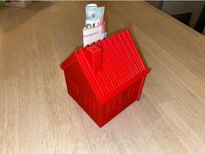 domuzcuk banka ev 3d baskı tuğla durum kılıf baca kapı iniş borusu oluk Lego para kutusu Kutu Kulp destek dış mekan piggy bank kumbara 3d print model - Mito3D