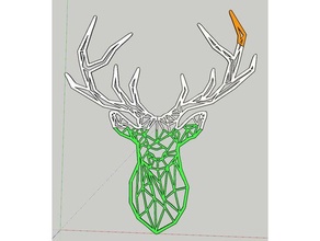 geometrico parete arte 4 pz più grande Stampa cervo arredamento decorazione 3d print model - Mito3D