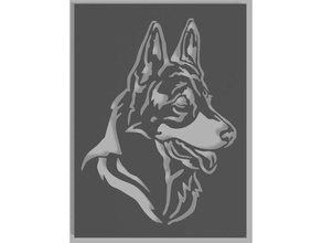 german shepherd stencil art tools airbrush dog sheperd 3d print model - Mito3D