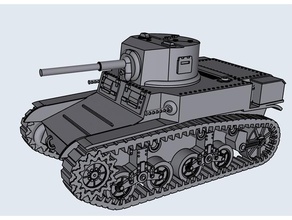 m3a1 Stuart veículos 28mm parafuso açao chamas guerra miniatura tampo mesa jogos tanque tanques ww2 wwii 3d print model - Mito3D
