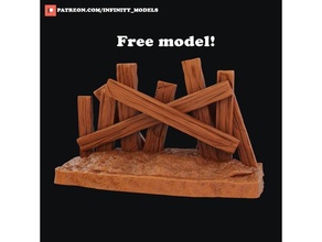 wooden fence models boardgame environment game miniature tabletop terrain wargame 3d print model - Mito3D