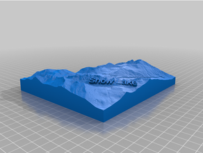 kar göl 3d iz harita pnw Doğa yürüyüşü Sanat haritalar 3d print model - Mito3D