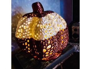 voronoi pumpkin lamp art halloween decoration decor lampshade thanksgiving 3d print model - Mito3D
