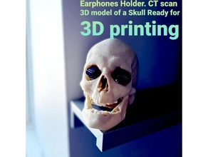 halloween skull earphones earpods holder storage - 3d printable ct scan printing 3d print model - Mito3D