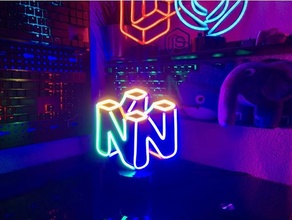 nintendo 64 logo guidato neon cartello segni loghi luce striscia rgb 3d print model - Mito3D