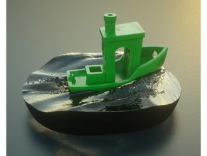 water display benchy models 3dbenchy boat underwater wave 3d print model - Mito3D