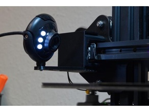 ender-3 v2 x-axis snap-on camera mount hama 00086510 3d printer accessories octoprint screwless webcam 3d print model - Mito3D