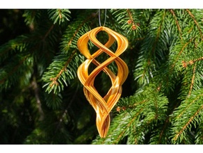 elegant double-spiral christmas ornament decor decoration holiday spiral swirl twist twisted 3d print model - Mito3D