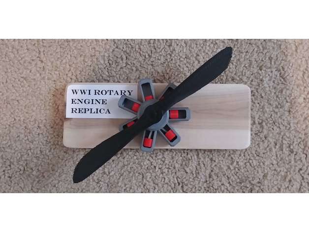 ww1 era rotary engine replica models airplane education model propeller 3D print model - Mito3D