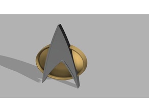 étoile randonnée génération combadge 3d impression badge communicateur Picard tng 3d print model - Mito3D