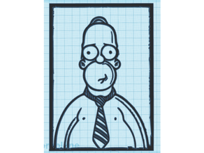 Homer Simpson duvar Sanat 10 2d 2dart 3d bart karikatür çizgi filmler karakter 3d print model - Mito3D