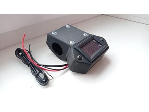 motosiklet voltmetre termometre binmek 22mm hobi gidon Led Voltaj Görüntüle bağlar sıcaklık sensör Kulp destek 3d print model - Mito3D