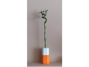 fortuna bambú florero decoración flor maceta 3d print model - Mito3D