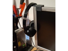 headphone holder screen headphones hook hanger 3d print model - Mito3D