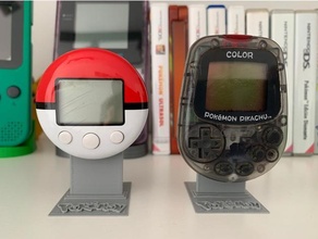 soporte pokewalker pok mon pikachu video games expositor nintendo pokemon 3d print model - Mito3D
