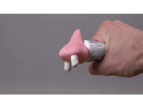 nariz pasta dentes banheiro boné suporte escova dente 3d print model - Mito3D