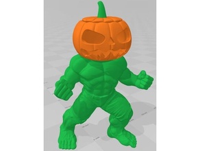super abóbora Chá leve suporte 3d construtor dividido verde Bruxas decoração assustador herói feriado hulk jack lantern macaco lanterna 3d print model - Mito3D