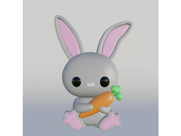 cônejo 3d imprimantes animal art carotte mignonne figure Lindo miniature lapin jouet 3D print model - Mito3D