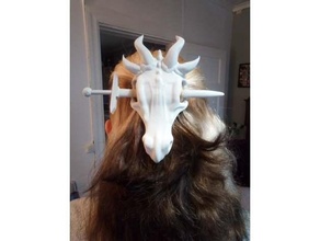 Dragão crânio cabelo PIN Dividido suporte material traje Bruxas espada 3d print model - Mito3D