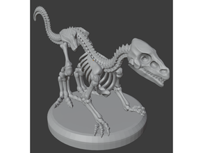 zombie raptor v2 toy & game accessories 28mm dinosaur dnd miniature undead 3d print model - Mito3D
