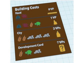 bina maliyetler yerleşimciler Catan oyunlar 3d print model - Mito3D