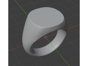 signet ring blank sharp edges jewelry 3d print model - Mito3D