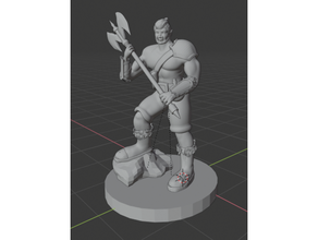 half orc barbar dnd mini heykeller minyatür yarım ork 3d print model - Mito3D