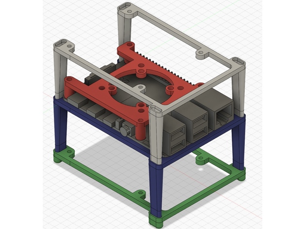 stapelbar Himbeere pi Fall Mantel Optional Ventilator montieren 3 4 3D print model - Mito3D