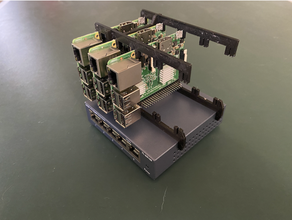 simple raspberry pi cluster switch mount electronics case 3d print model - Mito3D