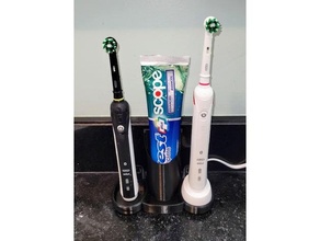 oral dente escova suporte estação remixar banheiro 3d print model - Mito3D