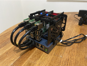 complete simple raspberry pi cluster case electronics rasberry mount 3d print model - Mito3D
